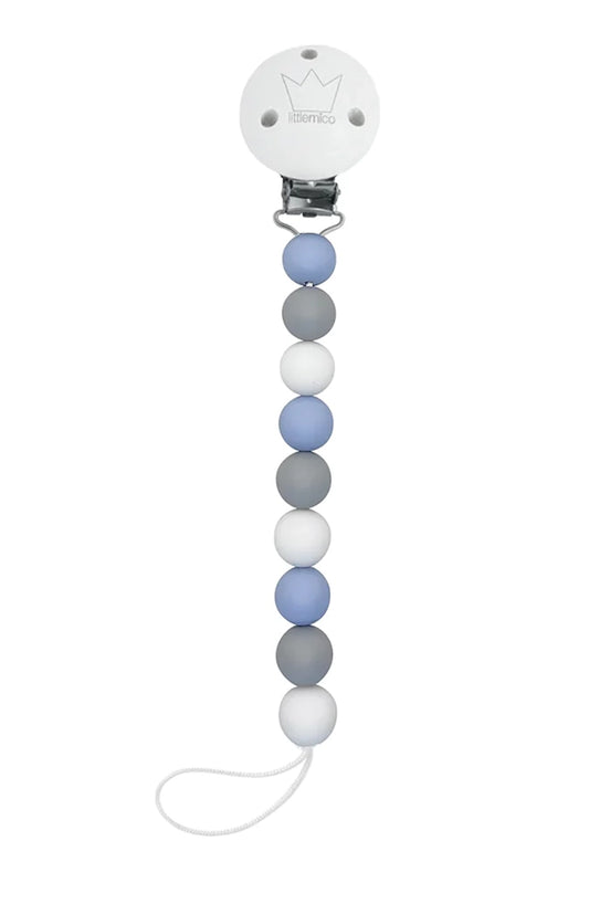 Casal pacifier holder -silicone- Blue/Grey/White
