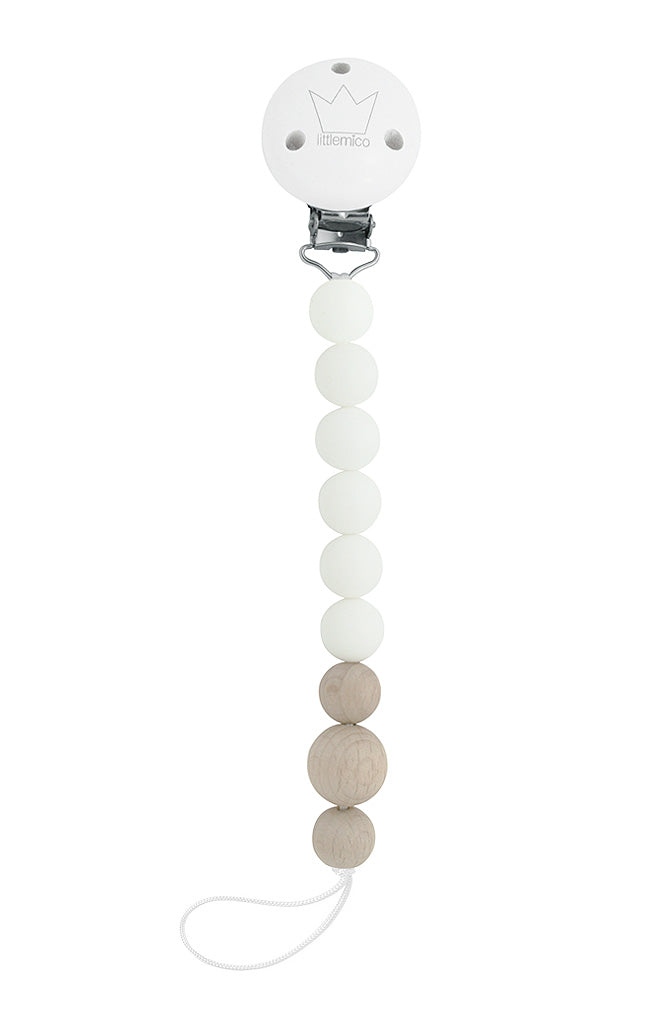 Sol pacifier holder - Snow white