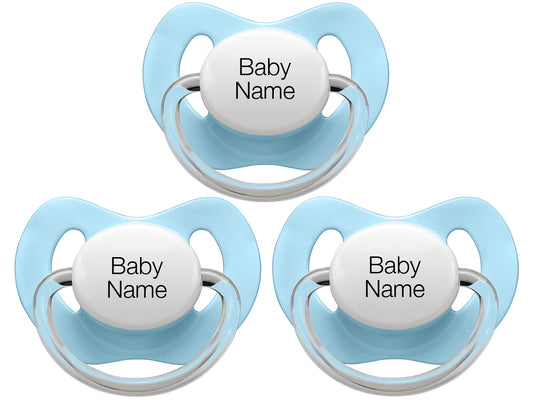 Personalised Pacifiers 3 pcs.  - Blue