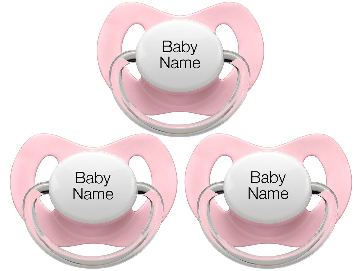 Personalised Pacifiers 3 pcs. - Pink