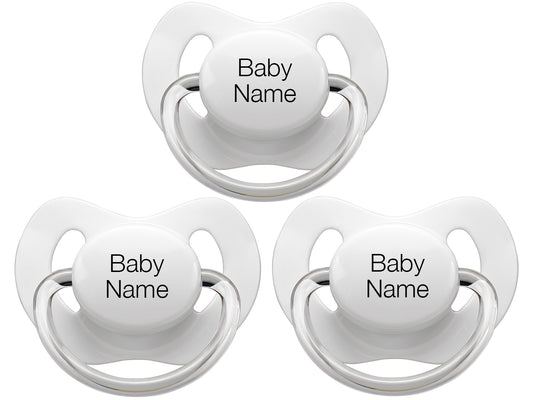 Personalised Pacifiers 3 pcs. - White
