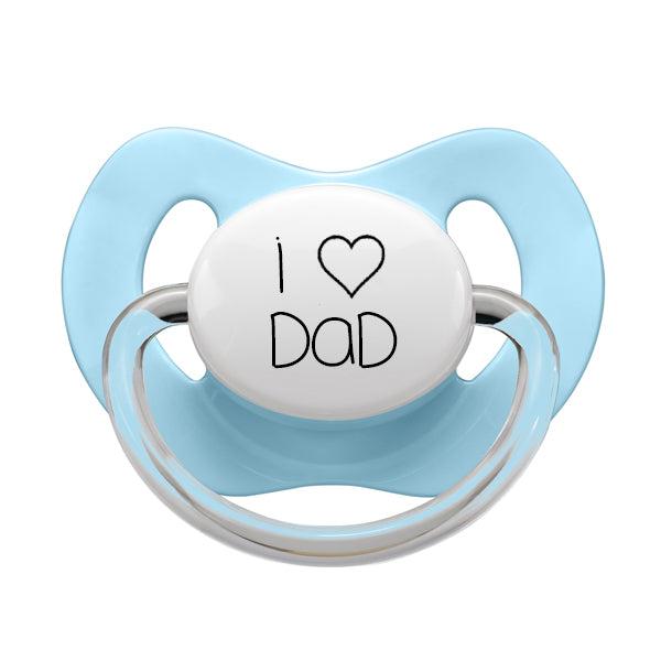 I LOVE DAD Pacifier White/Pink/Blue/Gray