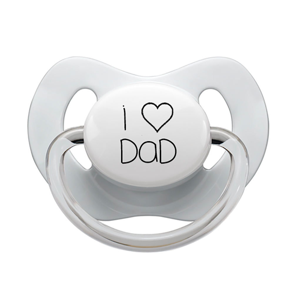 I LOVE DAD Pacifier White/Pink/Blue/Gray