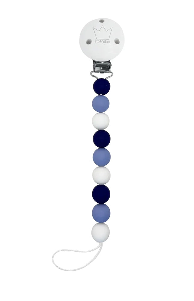 Casal pacifier holder -silicone- Blue/White