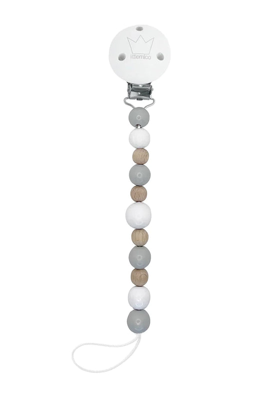Lua Pacifier holder -Wood- Grey