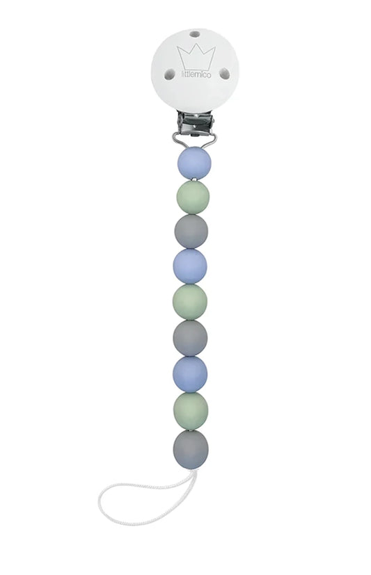 Casal pacifier holder -silicone- Blue/Green/Grey
