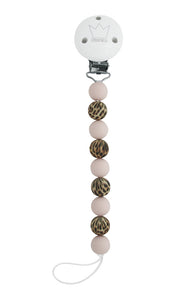 Casal pacifier holder - Powder Pink/Leo