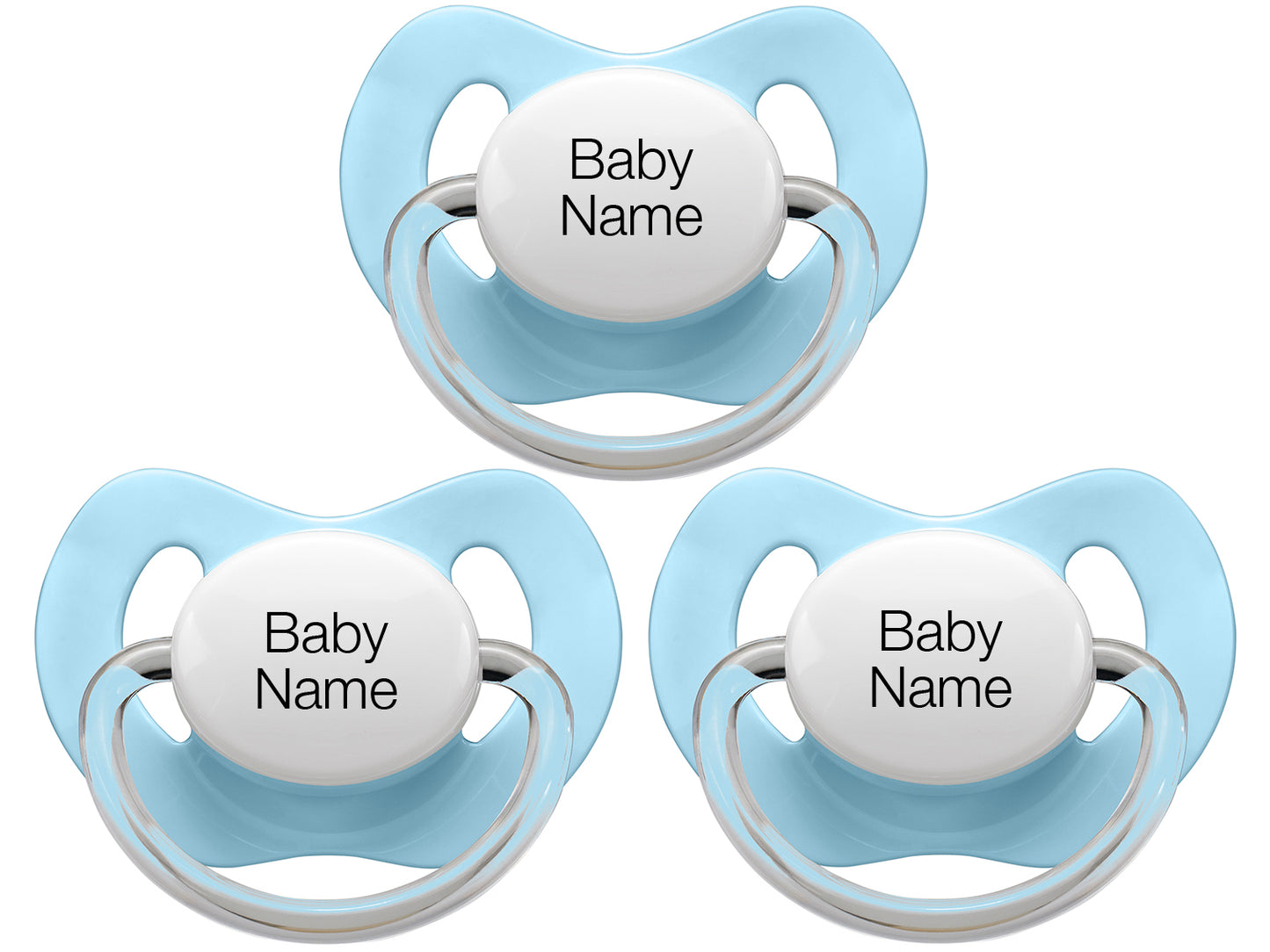 Personalised Pacifiers 3 pcs.  - Blue
