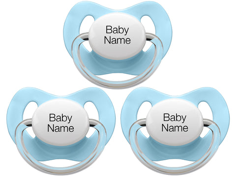 Personalised Pacifiers 3 pcs. Blue