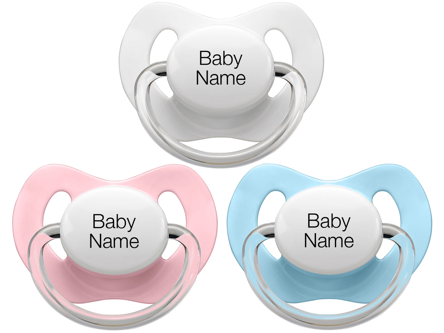 Personalised Pacifiers 3 pcs. Mixed colors