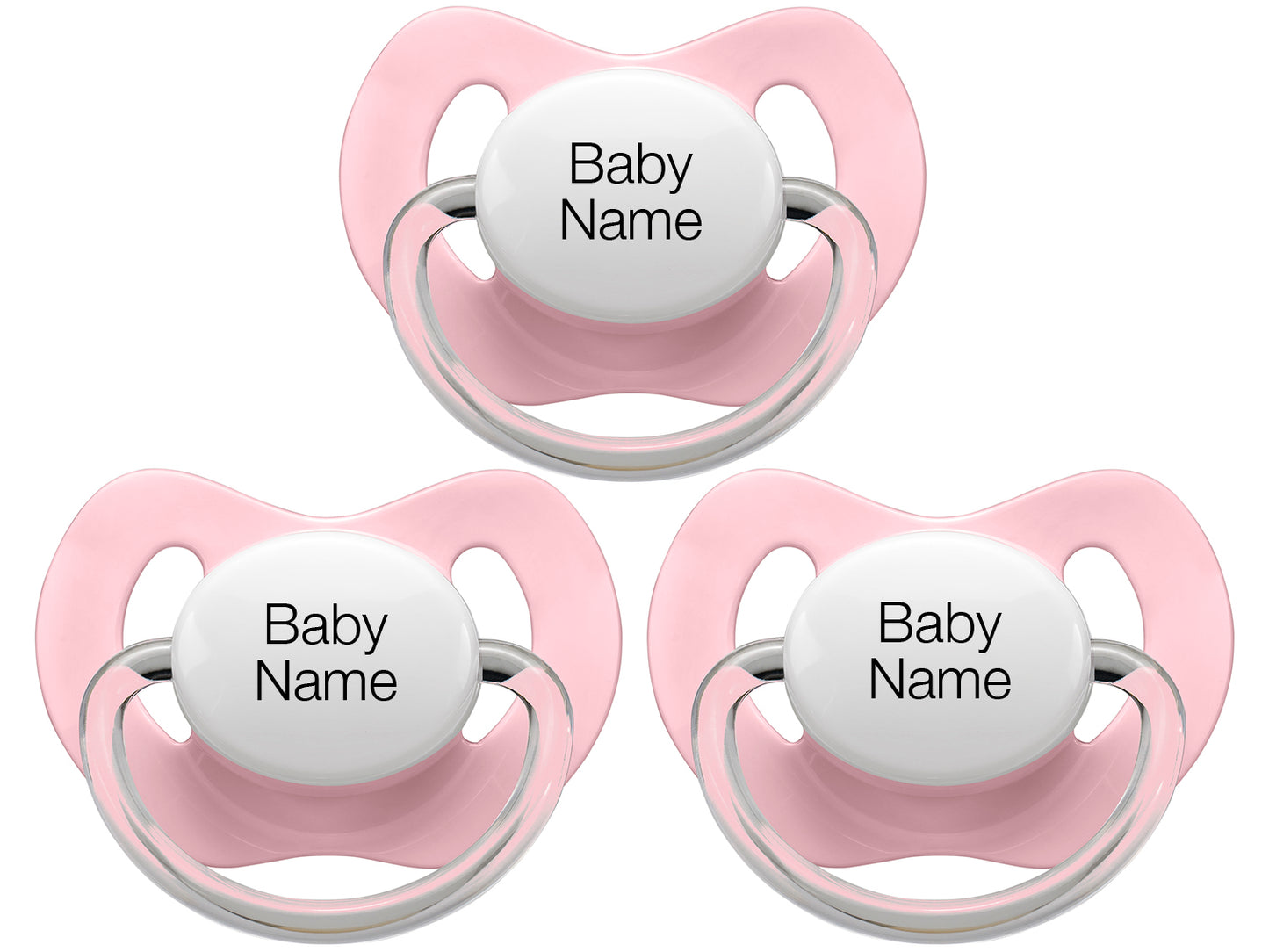 Personalised Pacifiers 3 pcs.  - Pink