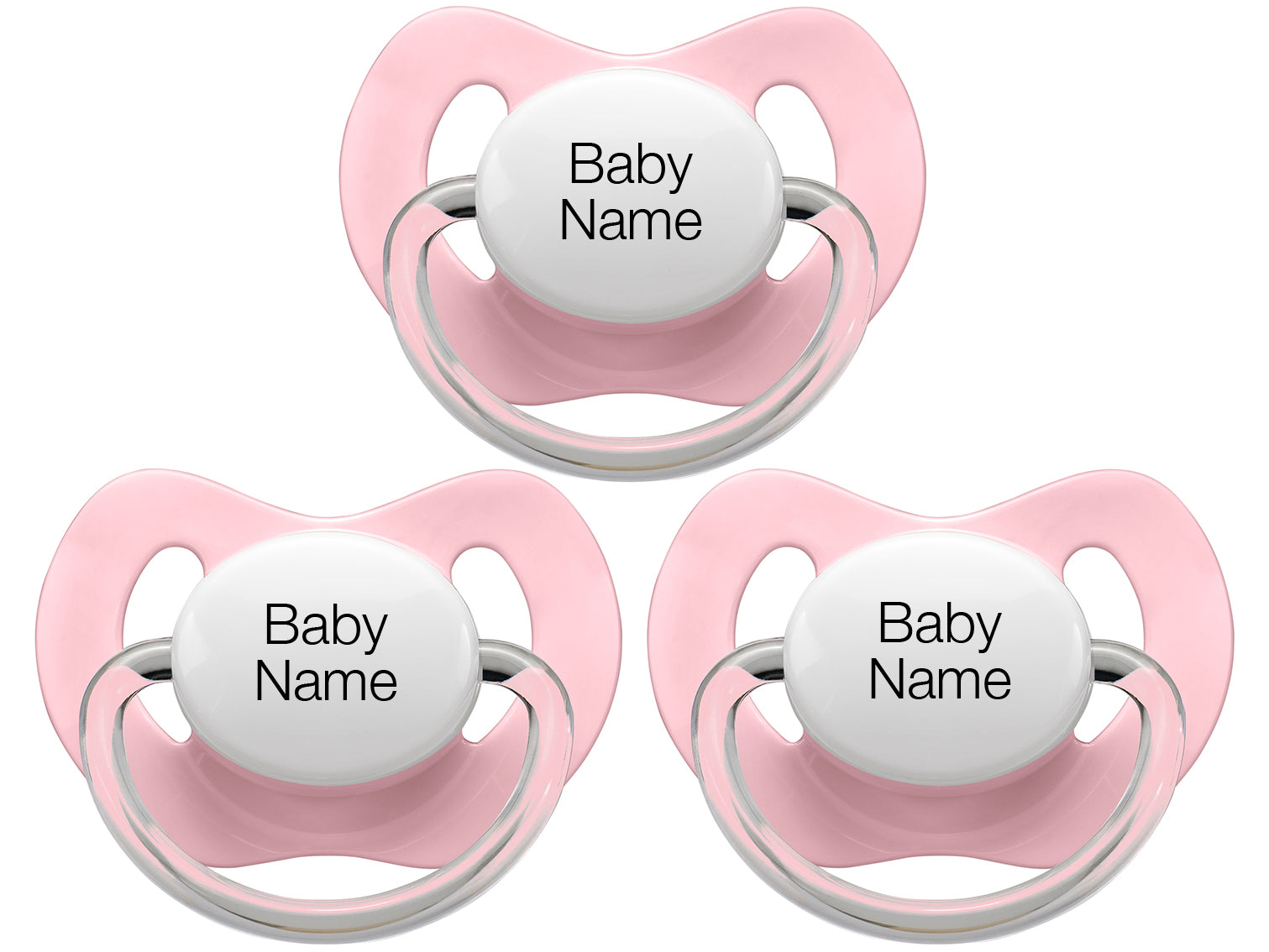 Personalised Pacifiers 3 pcs. Pink