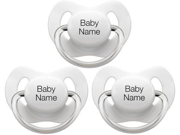 Personalised Pacifiers 3 pcs. White