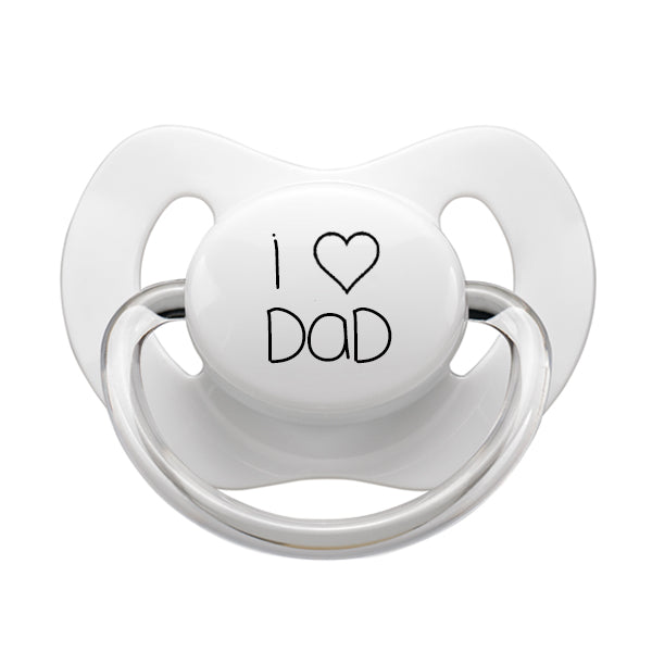 I LOVE DAD Pacifier White/Pink/Blue/Gray
