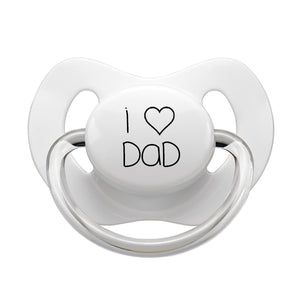 I LOVE DAD Pacifier White/Pink/Blue/Gray